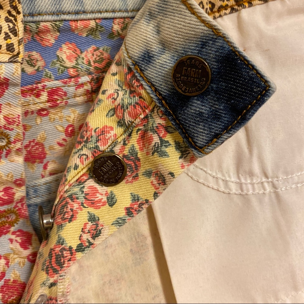 ❤️Anthropologie Farm Rio NWT Size 29 Ultra High-Rise Patchwork Denim Shorts - Picture 7 of 8